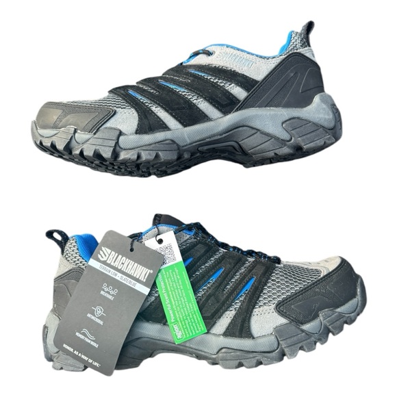 NEW! Blackhawk Terrain Low Hiking/Walking Shoes Leather Slate Blue Mens …
